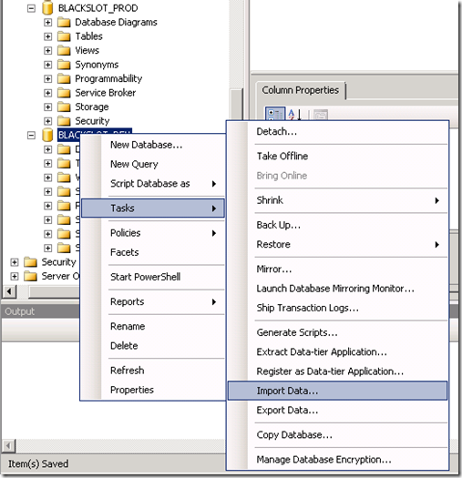 copiar tablas de una BBSS SQL Server a otra-I