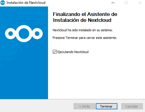 Asistente de Nextcloud para Windows 10