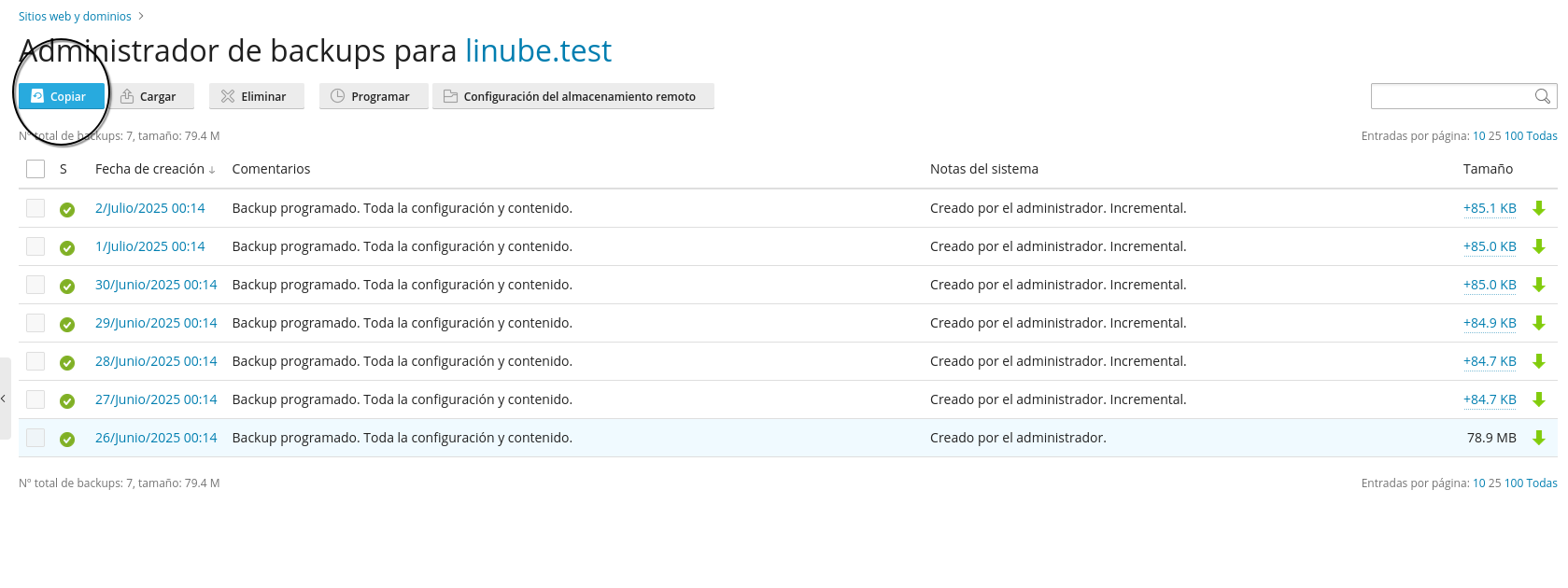 Cómo crear un backup manual desde Plesk Cómo crear un backup manual desde Plesk