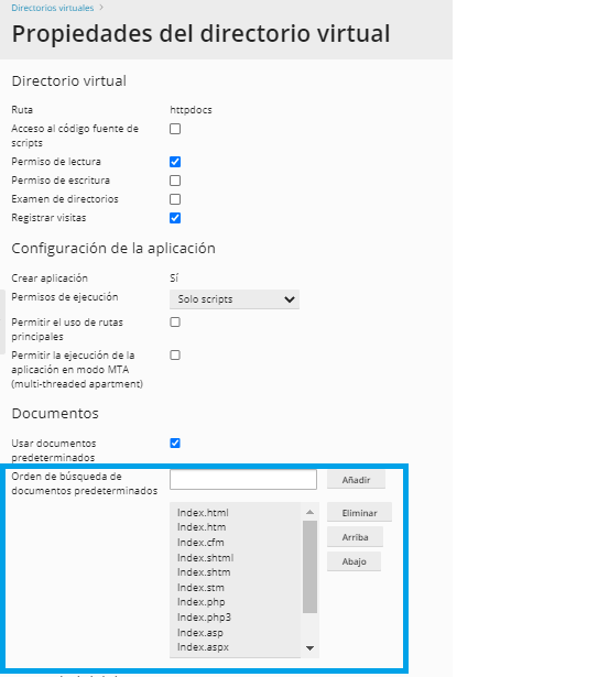 Configurar una web por defecto en Windows