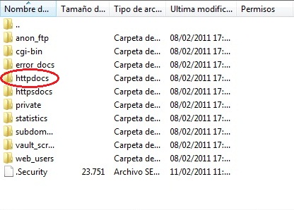 Subir la información al sitio web a través de Filezilla