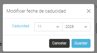 Cambiar la fecha de expiración de una factura