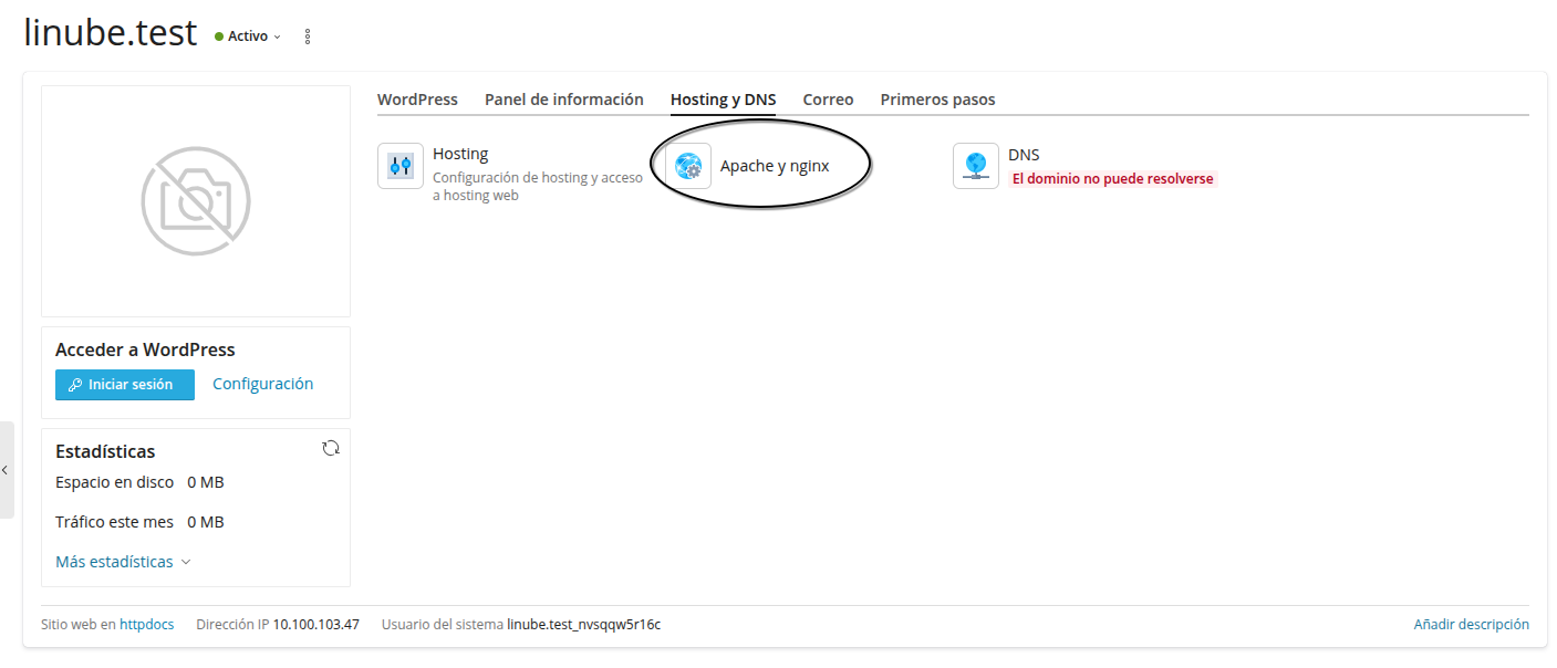 Configura Apache y Nginx para optimizar WP en Plesk