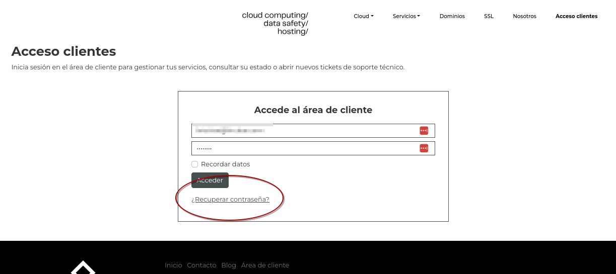 Recuperar contraseña
